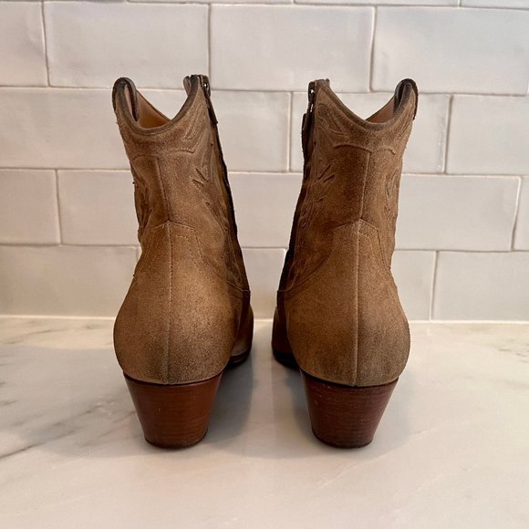 Saint Laurent YSL Rock Embroidered Womens Western Boots, in Tan size 40 - Picture 9 of 9